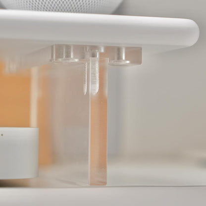 Bamboo Monitor Stand Riser, Natural Desk Shelf with Acrylic Legs