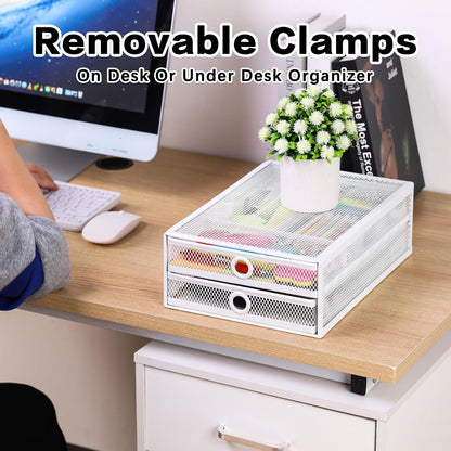 Under Desk & Desktop Drawer Organizer, 2-Tier Big Capacity