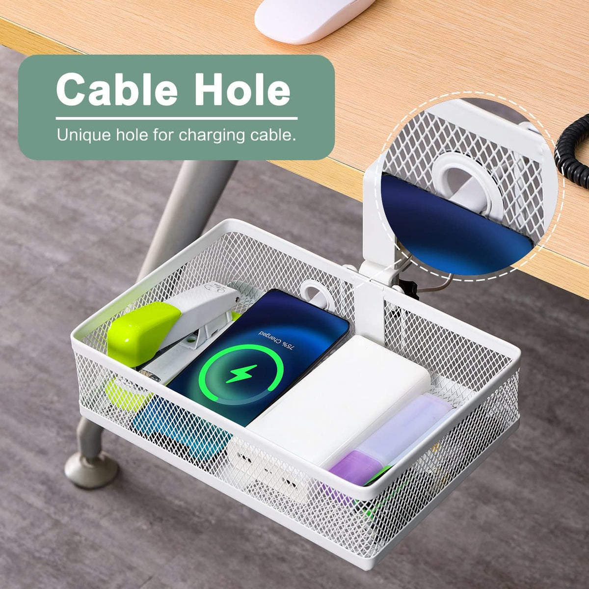 Under Desk & Desktop Drawer Organizer, 2-Tier Big Capacity