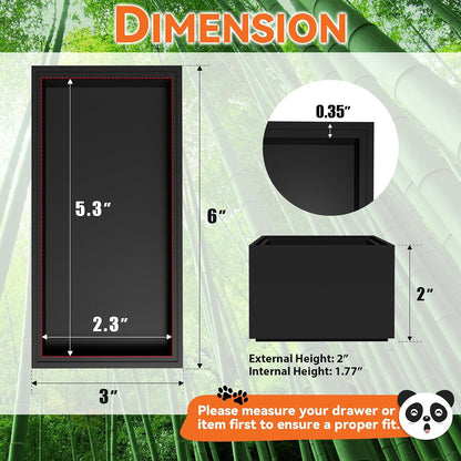 Bamboo Kitchen Drawer Organizer, 2 Pack, 15" x 6" x 2"