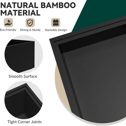 Bamboo Kitchen Drawer Organizer, 2 Pack, 15" x 6" x 2"