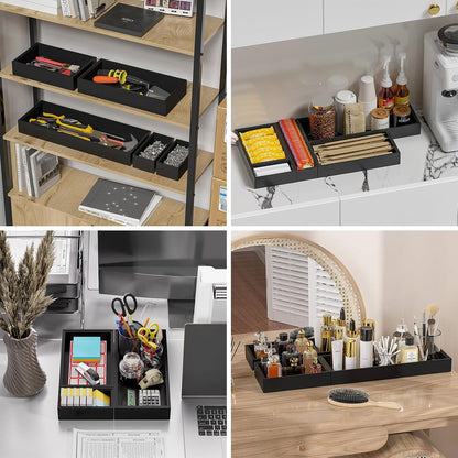 Bamboo Kitchen Drawer Organizer, 2 Pack, 15" x 6" x 2"
