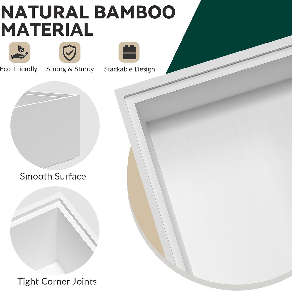 Bamboo Kitchen Drawer Organizer, 2 Pack, 15" x 6" x 2"