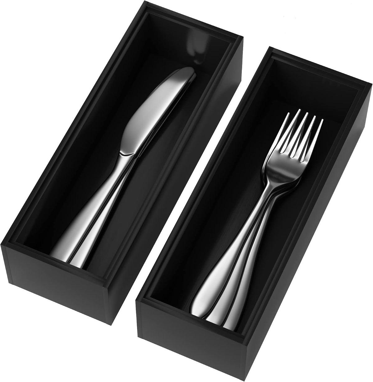 Bamboo Kitchen Drawer Organizer, 2 Pack, 15" x 6" x 2"