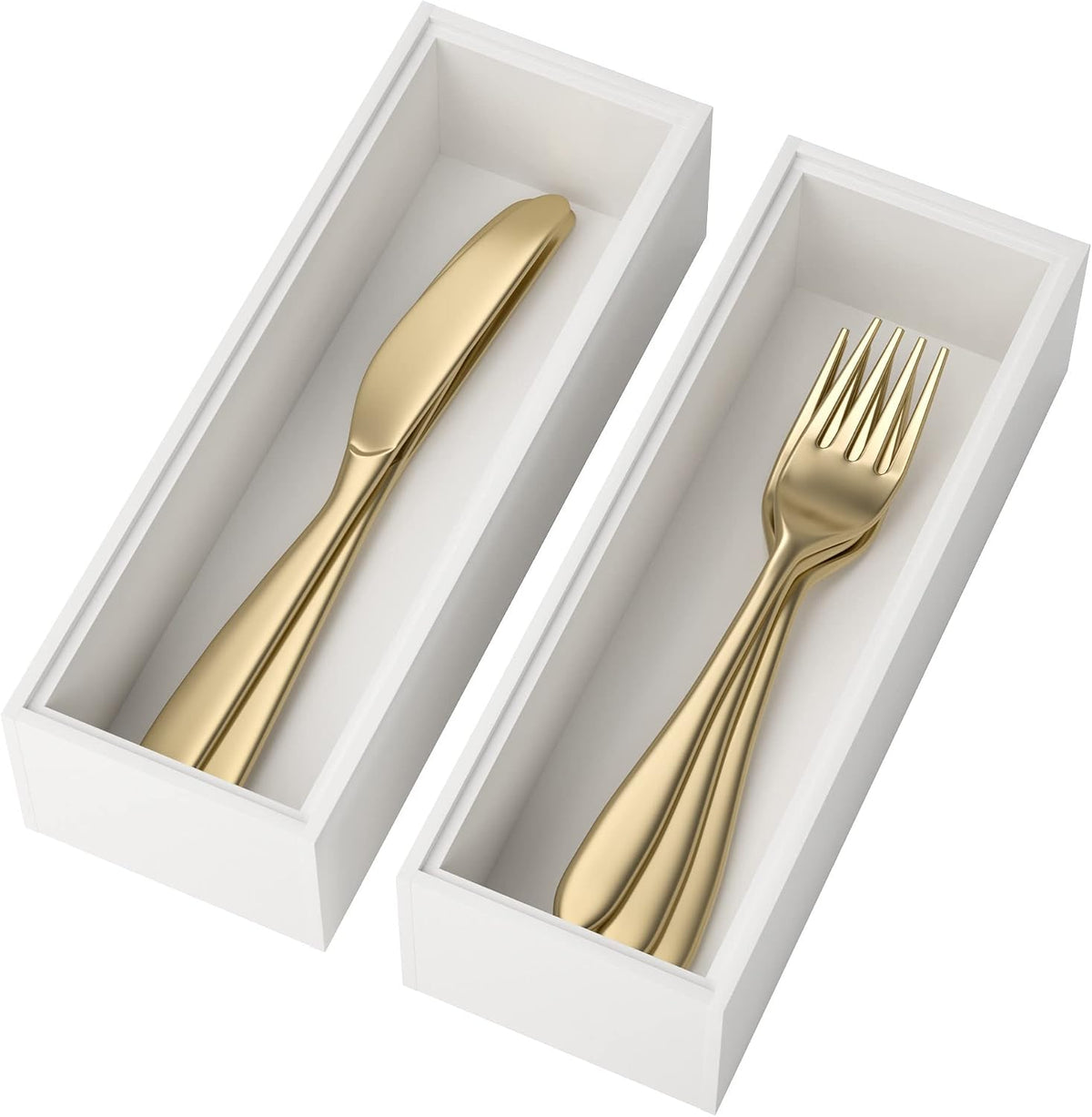 Bamboo Kitchen Drawer Organizer, 2 Pack, 15" x 6" x 2"