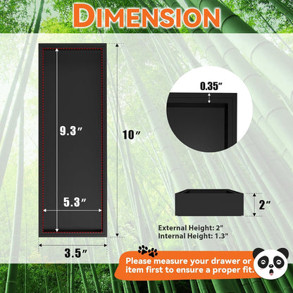 Bamboo Kitchen Drawer Organizer, 2 Pack, 15" x 6" x 2"