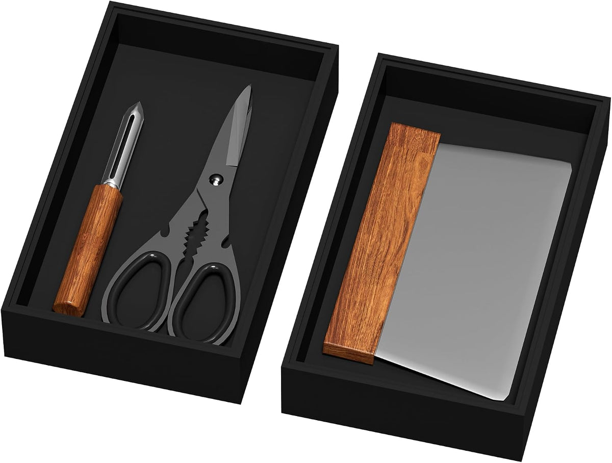 Bamboo Kitchen Drawer Organizer, 2 Pack, 15" x 6" x 2"