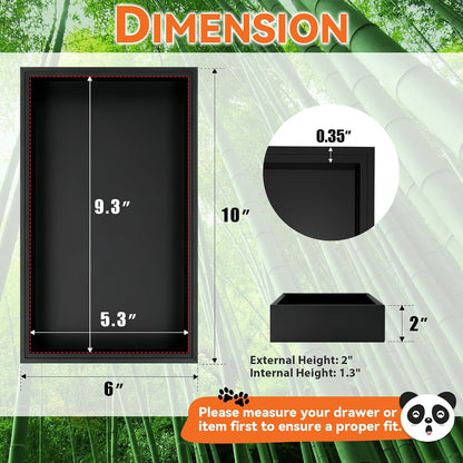 Bamboo Kitchen Drawer Organizer, 2 Pack, 15" x 6" x 2"