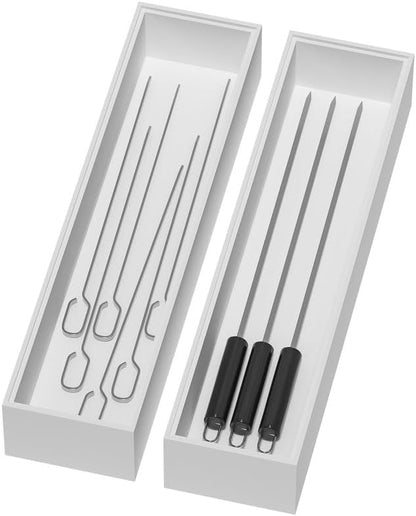 Bamboo Kitchen Drawer Organizer, 2 Pack, 15" x 6" x 2"
