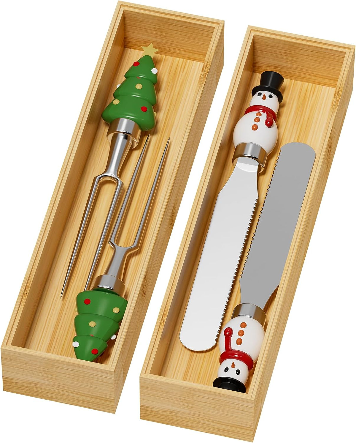 Bamboo Kitchen Drawer Organizer, 2 Pack, 15" x 6" x 2"
