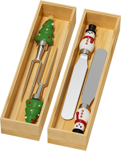 Bamboo Kitchen Drawer Organizer, 2 Pack, 15" x 6" x 2"