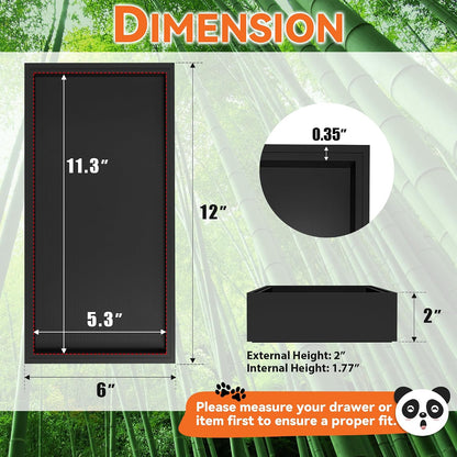 Bamboo Kitchen Drawer Organizer, 2 Pack, 15" x 6" x 2"