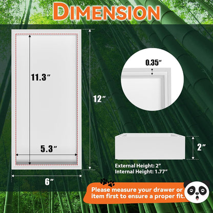 Bamboo Kitchen Drawer Organizer, 2 Pack, 15" x 6" x 2"