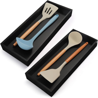 Bamboo Kitchen Drawer Organizer, 2 Pack, 15" x 6" x 2"