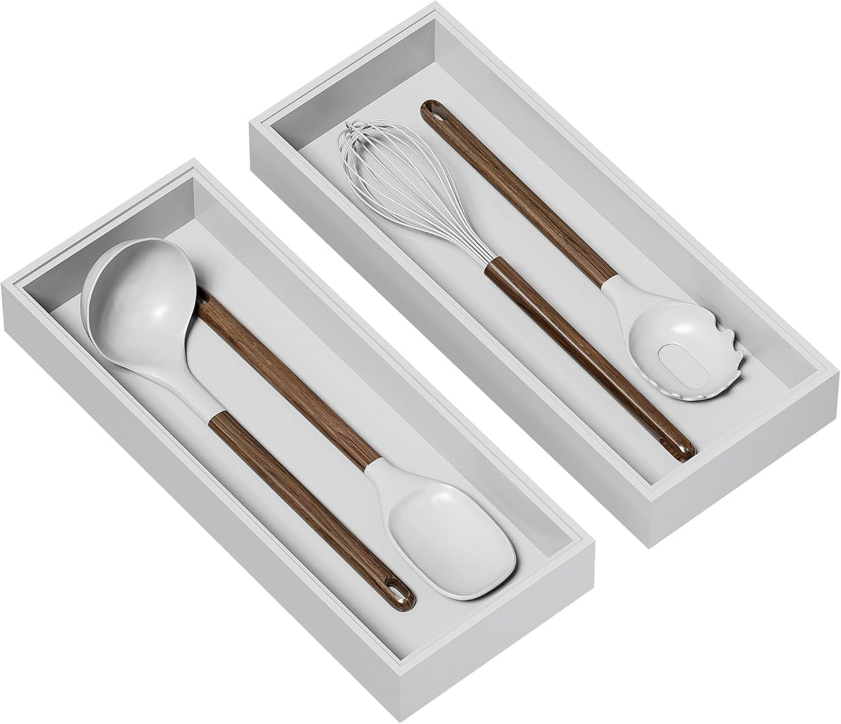 Bamboo Kitchen Drawer Organizer, 2 Pack, 15" x 6" x 2"