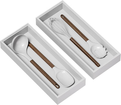 Bamboo Kitchen Drawer Organizer, 2 Pack, 15" x 6" x 2"