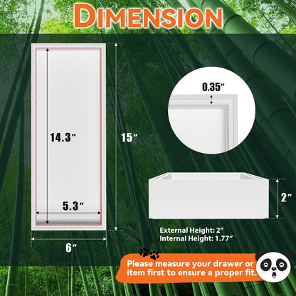 Bamboo Kitchen Drawer Organizer, 2 Pack, 15" x 6" x 2"