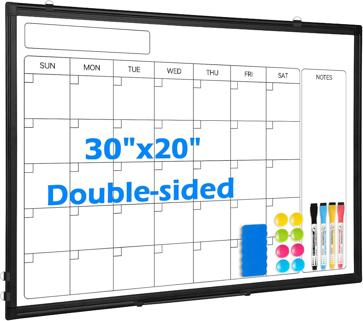 Calendar Whiteboard 24x18 Double-Sided Dry Erase Board for Wall