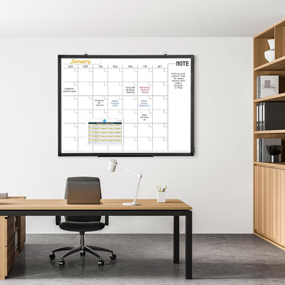 Calendar Whiteboard 24x18 Double-Sided Dry Erase Board for Wall