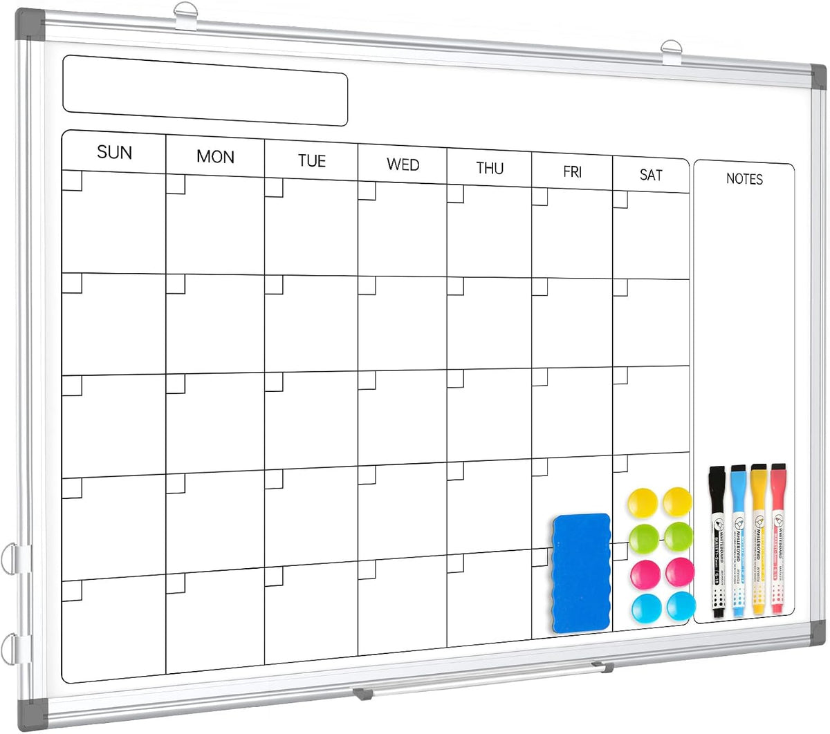 Calendar Whiteboard 24x18 Double-Sided Dry Erase Board for Wall