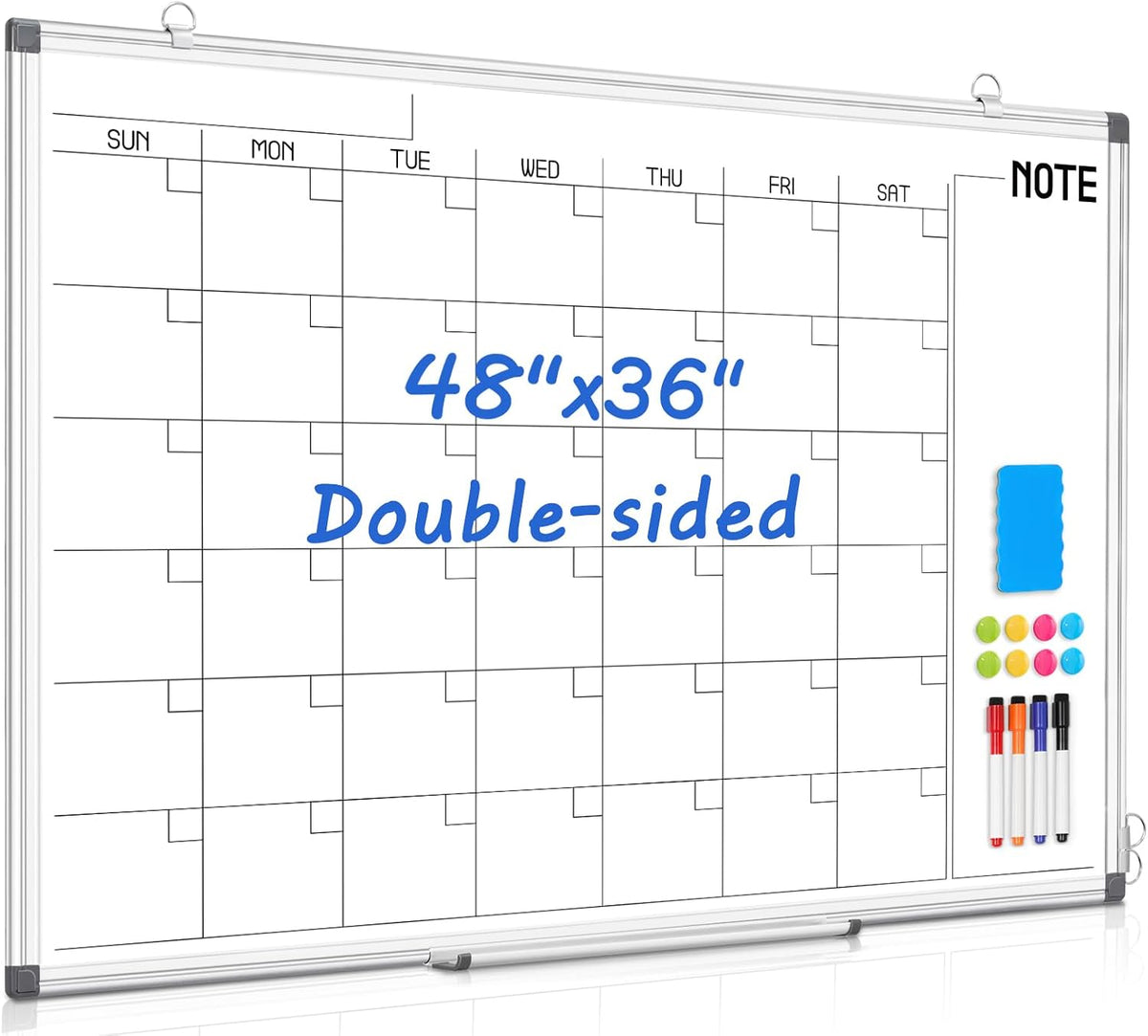 Calendar Whiteboard 24x18 Double-Sided Dry Erase Board for Wall