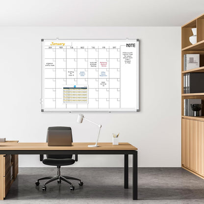 Calendar Whiteboard 24x18 Double-Sided Dry Erase Board for Wall