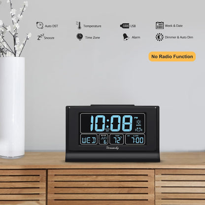 Alarm Clocks for Bedrooms with Battery Backup, Auto Set