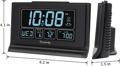 Alarm Clocks for Bedrooms with Battery Backup, Auto Set