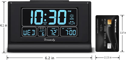Alarm Clocks for Bedrooms with Battery Backup, Auto Set