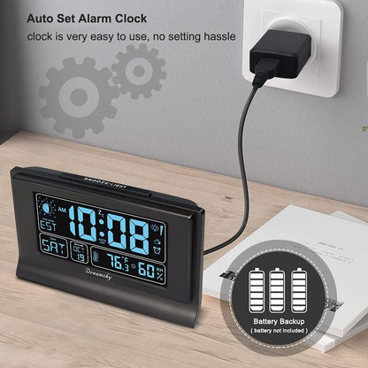 Alarm Clocks for Bedrooms with Battery Backup, Auto Set