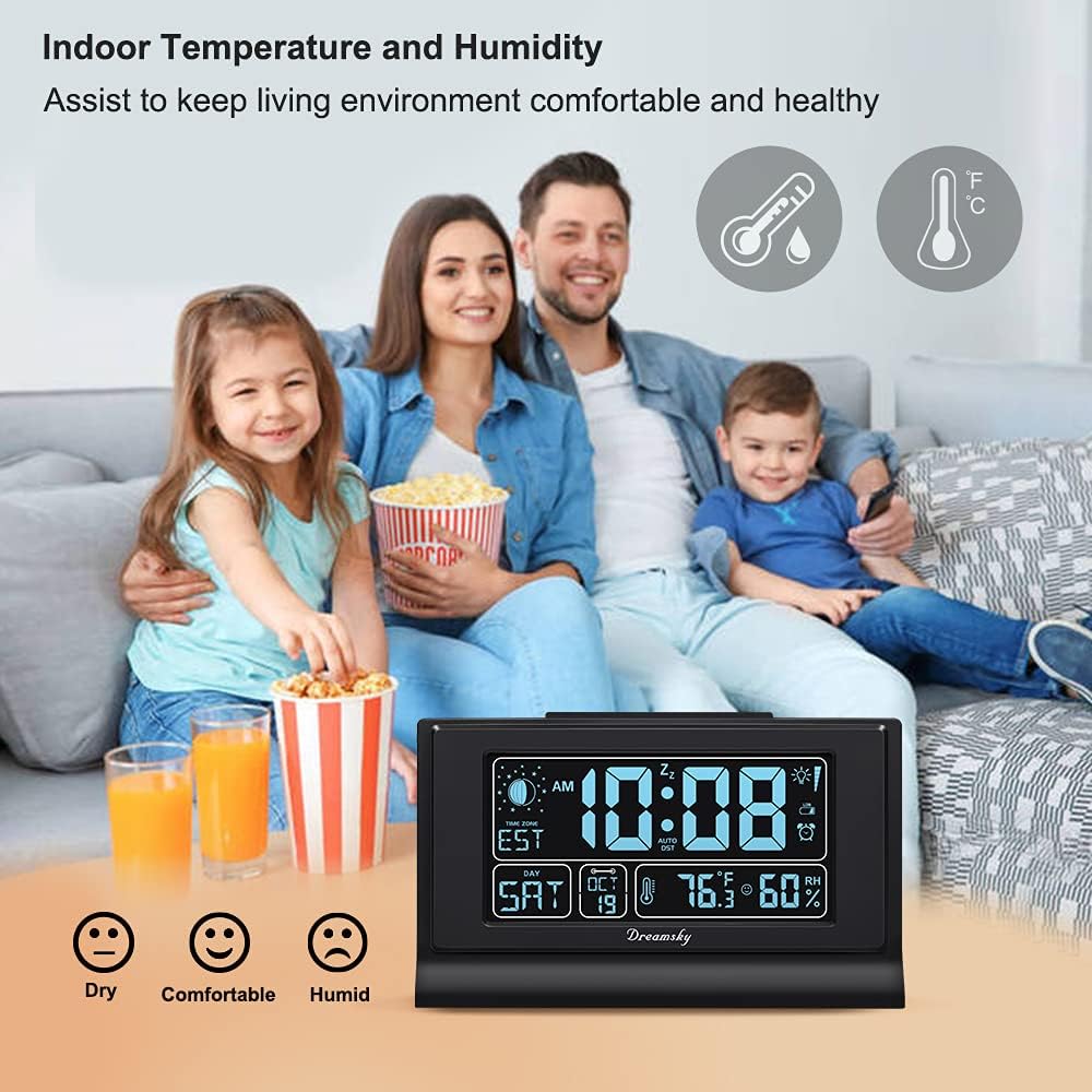 Alarm Clocks for Bedrooms with Battery Backup, Auto Set