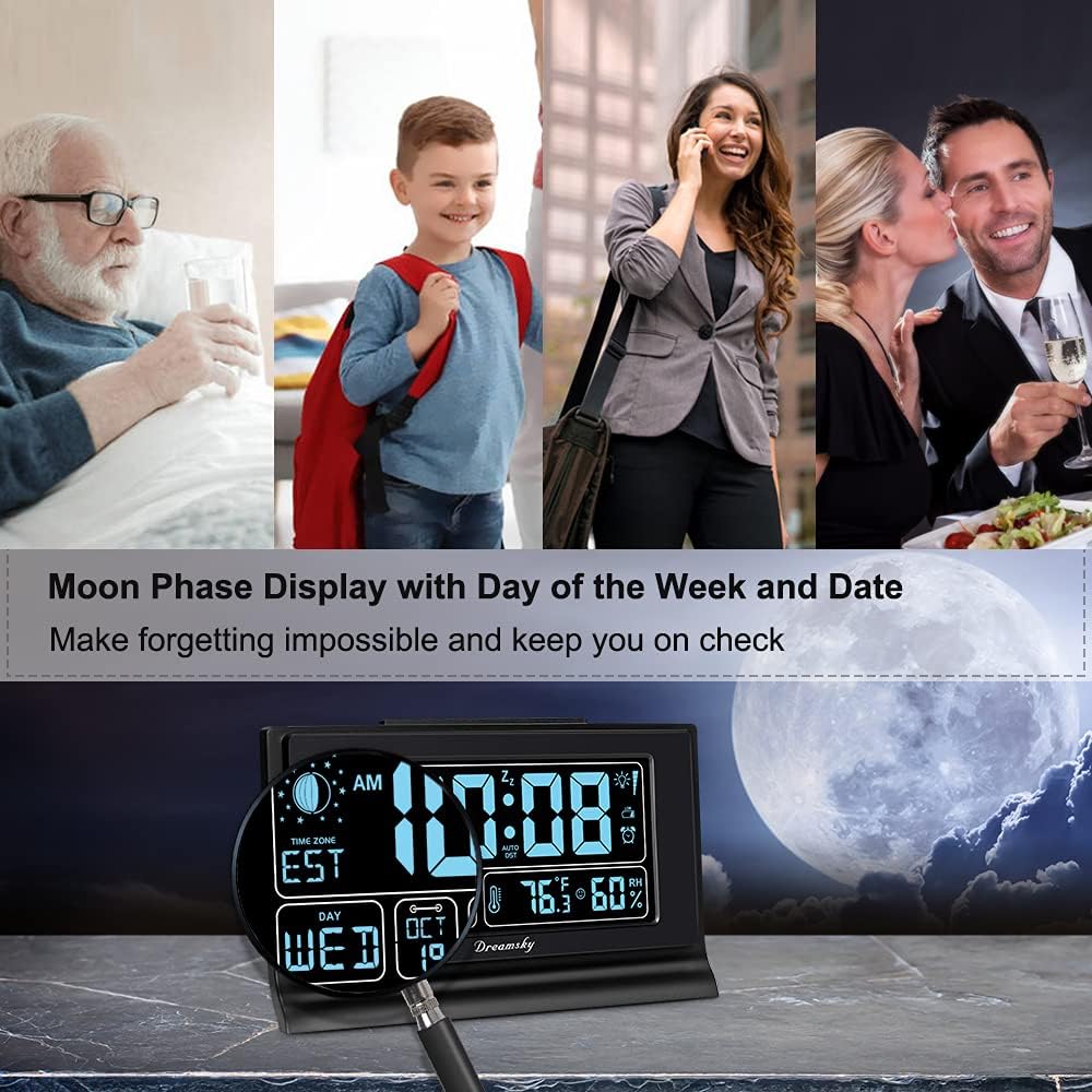 Alarm Clocks for Bedrooms with Battery Backup, Auto Set