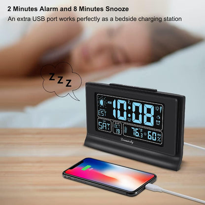 Alarm Clocks for Bedrooms with Battery Backup, Auto Set