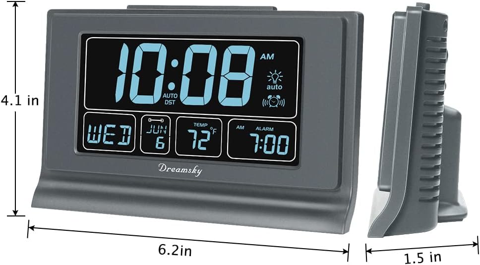 Alarm Clocks for Bedrooms with Battery Backup, Auto Set