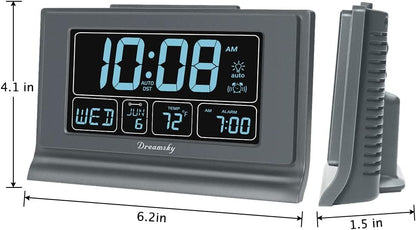 Alarm Clocks for Bedrooms with Battery Backup, Auto Set
