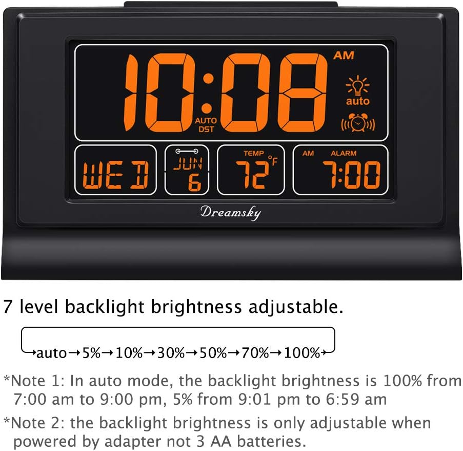 Alarm Clocks for Bedrooms with Battery Backup, Auto Set