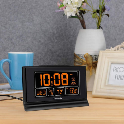 Alarm Clocks for Bedrooms with Battery Backup, Auto Set