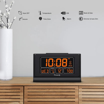Alarm Clocks for Bedrooms with Battery Backup, Auto Set