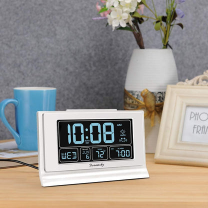 Alarm Clocks for Bedrooms with Battery Backup, Auto Set