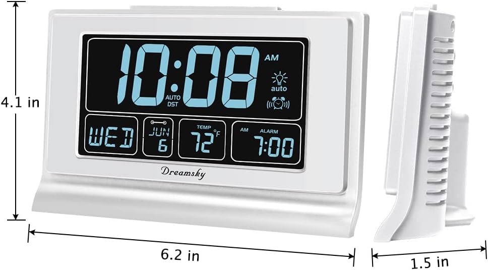 Alarm Clocks for Bedrooms with Battery Backup, Auto Set