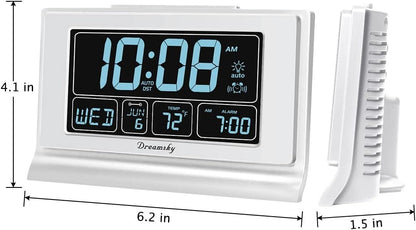 Alarm Clocks for Bedrooms with Battery Backup, Auto Set