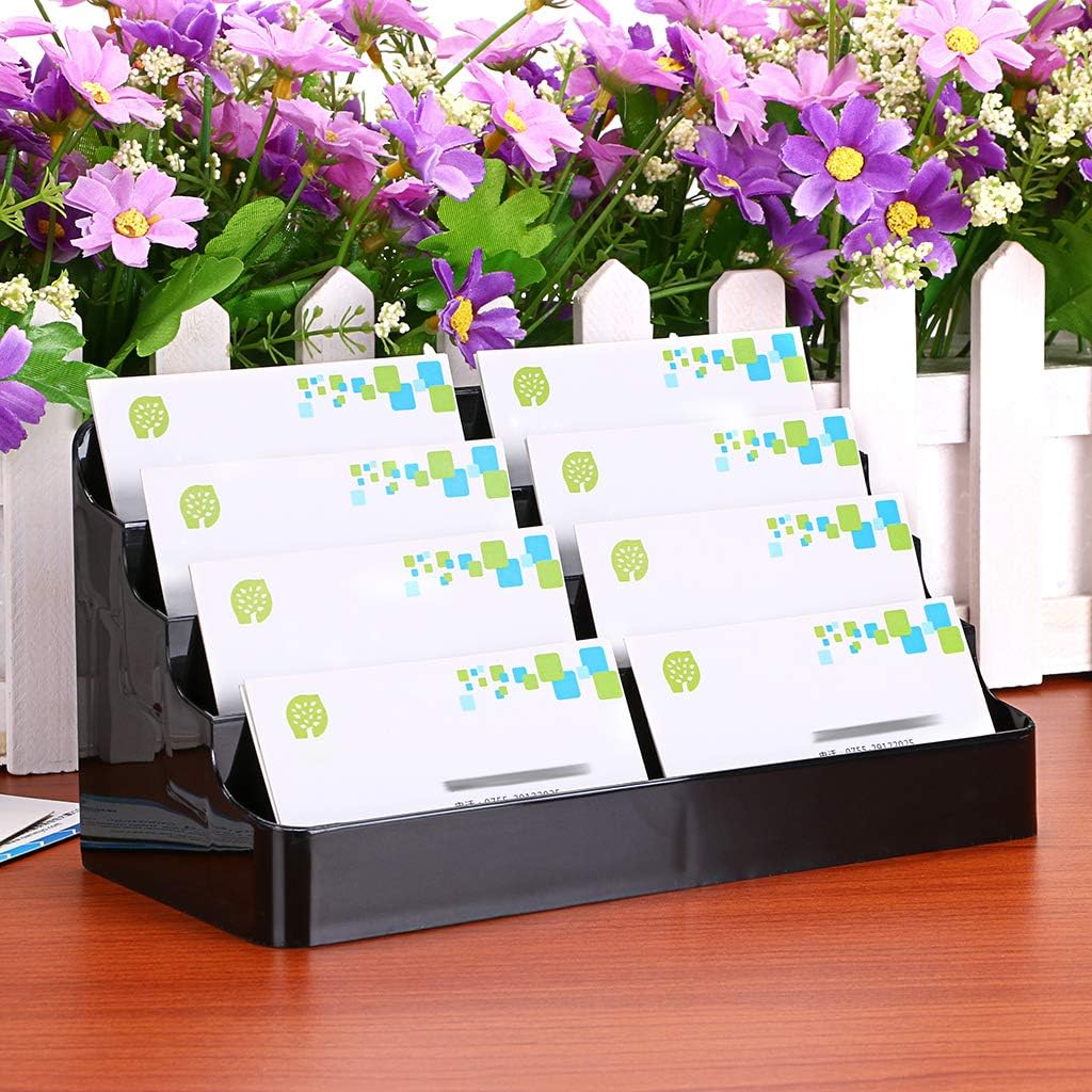 2-Pack Acrylic Business Card Holder Card for Desk, 8 Pockets