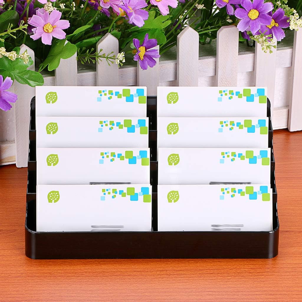 2-Pack Acrylic Business Card Holder Card for Desk, 8 Pockets