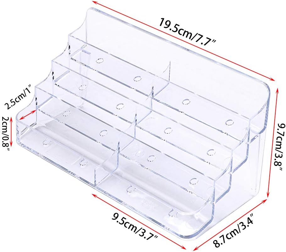 2-Pack Acrylic Business Card Holder Card for Desk, 8 Pockets