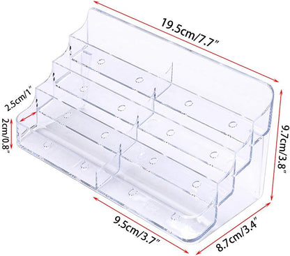 2-Pack Acrylic Business Card Holder Card for Desk, 8 Pockets