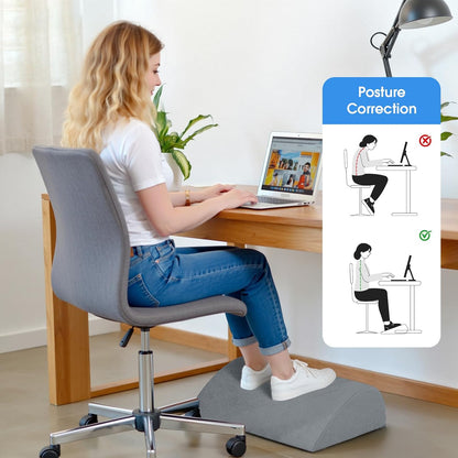 Foot Rest for Under Desk with 3 Heights, Foot Stool, Dark Grey