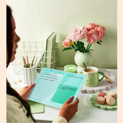Desktop Thickened Acrylic Dry Erase Board to do List Planner Board，12"x10"，Tabletop Whiteboard with Stand，Frameless Pink Dry Erase White Board，for Office/Home/School