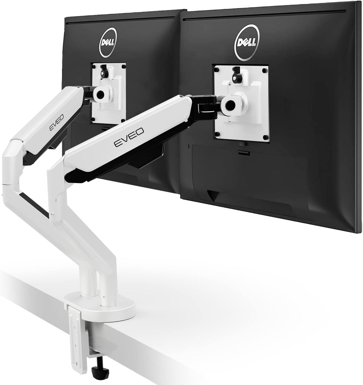 Premium Dual Monitor Mount 14"-32” Dual Monitor Arm VESA Bracket Adjustable Height Gas Spring Dual Monitor Stand, Screen Full Motion Dual Monitor Arm-Computer Monitor Stand for 2 Screens - Black
