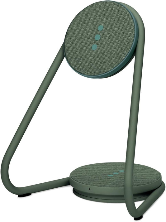 W&P MAG:2 Wireless Charging Stand - Belgian Linen, 2 in 1 Multi-Device Charger - Magnetic Stand for MagSafe iPhones 16, 15, 14, 13, 12 with Charging Base for AirPod Cases, (Forest)