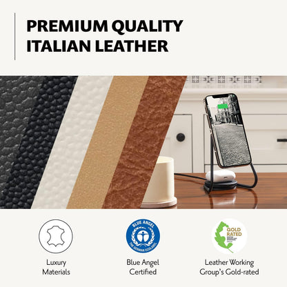 W&P MAG:2 Wireless Charging Stand - Belgian Linen, 2 in 1 Multi-Device Charger - Magnetic Stand for MagSafe iPhones 16, 15, 14, 13, 12 with Charging Base for AirPod Cases, (Forest)